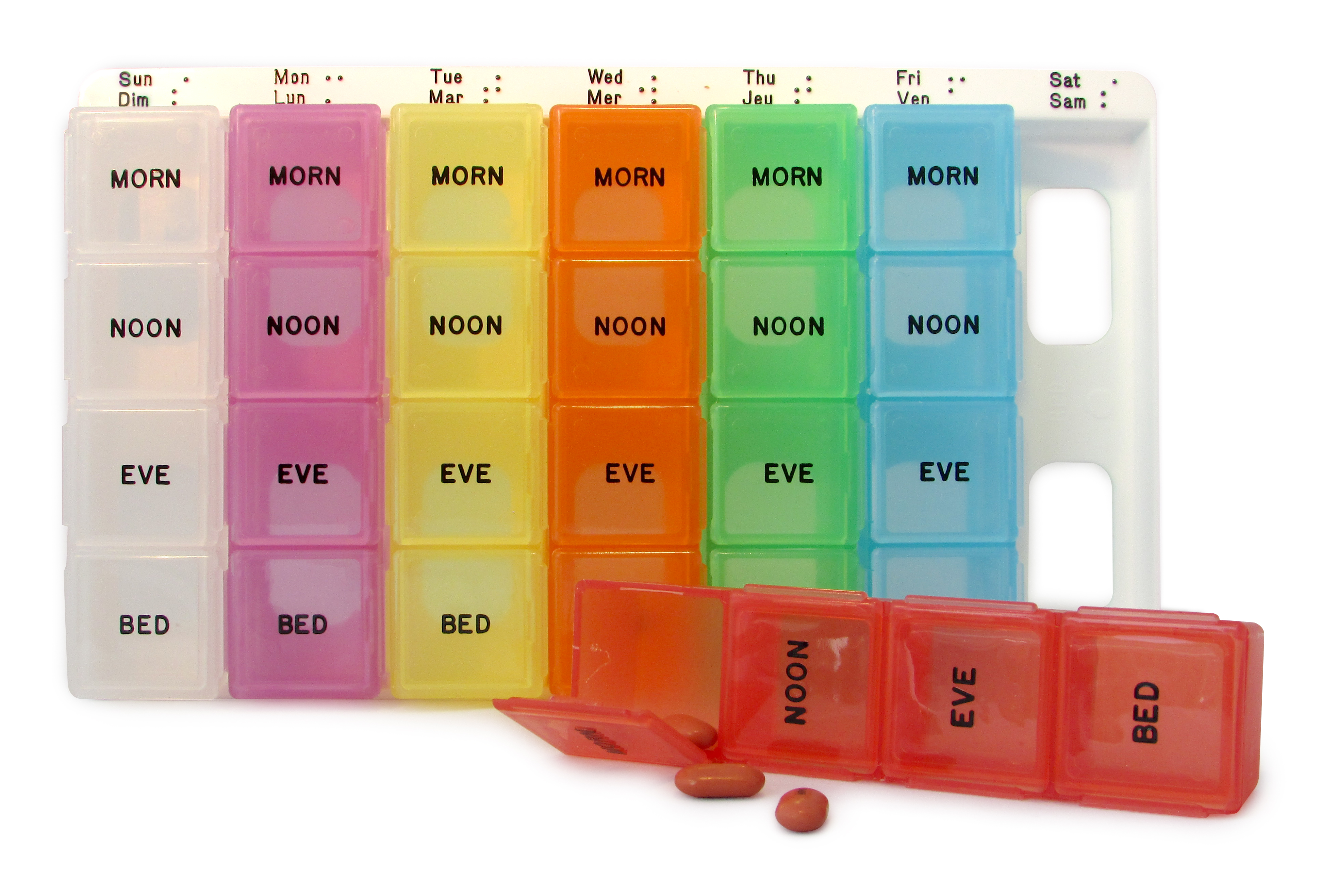 Color-Coded 4 Compartment Pill Planner